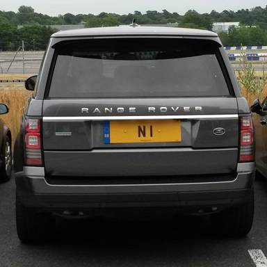 UK Number Plate N 1 on a 2024 Gold Land Rover