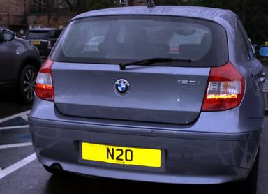 UK Number Plate N 20