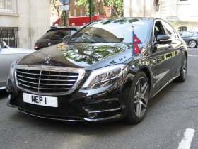 NEP 1 on a vehicle — Nepal diplomatic registration