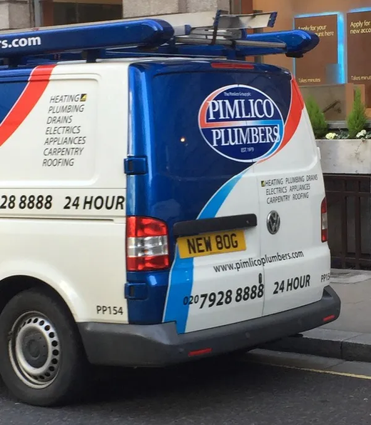 NEW 80G number plate – Pimlico Plumbers