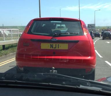 UK Number Plate NJ 1