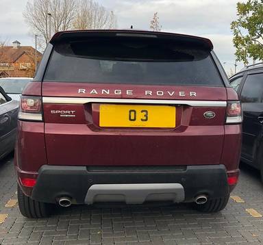 UK Number Plate O 3