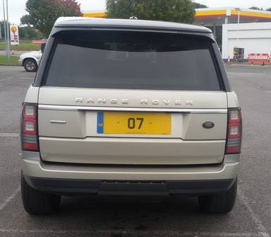 UK Number Plate O 7