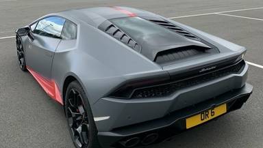 UK Number Plate OR 6 on a Grey Lamborghini Huracan