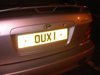 UK Number Plate OUX 1