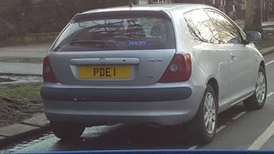 UK Number Plate PDE 1