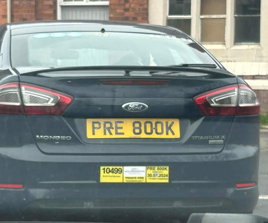 UK Number Plate PRE 800K