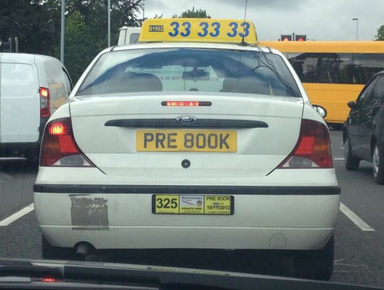 UK Number Plate PRE 800K