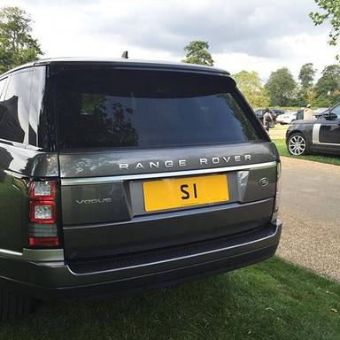 UK Number Plate S 1 on a 2024 Gold Rolls Royce
