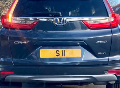 UK Number Plate S 11 on a 2022 Blue Honda