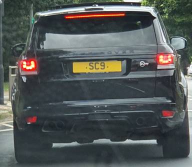 UK Number Plate SC 9