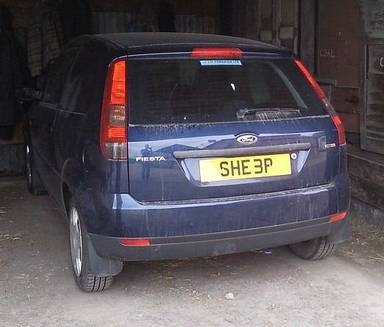 UK Number Plate SHE 3P