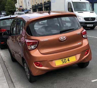 UK Number Plate SO 4