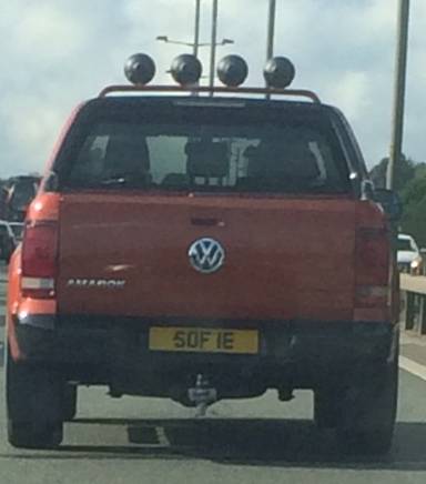 UK Number Plate SOF 1E
