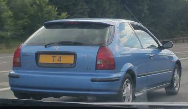 UK Number Plate T 4