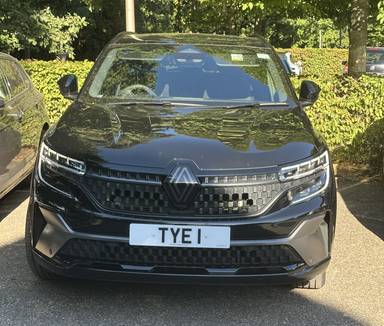 UK Number Plate TYE 1 on a 2024 Black Renault Austral Icnc Esprt Alpne Hev A