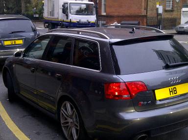 UK Number Plate U 8 on a 2024 Black Land Rover