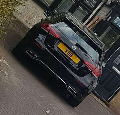 UK Number Plate V 58 on a Black Mercedes A-Class