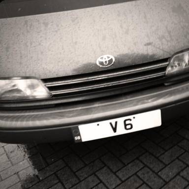 UK Number Plate V 6