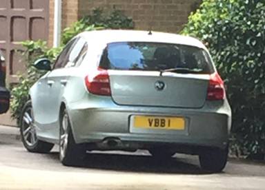 UK Number Plate VBB 1