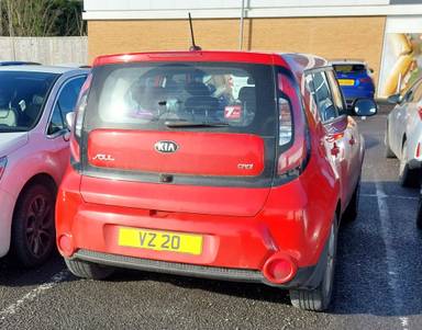 UK Number Plate VZ 20