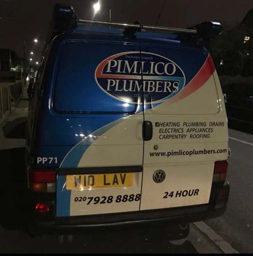 W10 LAV number plate – Pimlico Plumbers