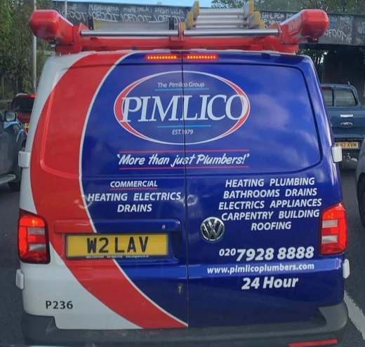 W2 LAV number plate – Pimlico Plumbers