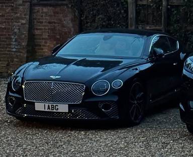 UK Number Plate 1 ABG on a 2019 Black Bentley Continental Gt