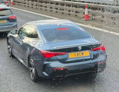 UK Number Plate 1 ACW on a 2025 Blue BMW M440i Xdrive Mhev Auto