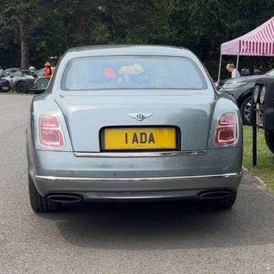 UK Number Plate 1 ADA on a 2016 Grey Bentley Mulsanne