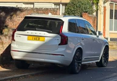 UK Number Plate 1 AEB on a 2025 White Volvo Xc90 Ultra Mhev Awd Auto
