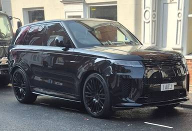 UK Number Plate 1 AEJ on a 2025 Black Land Rover Range Rover Sport Sv Mhev Auto