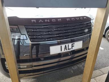 UK Number Plate 1 ALF on a 2022 Black Land Rover Range Rover Autobio Mhev Auto