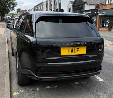 UK Number Plate 1 ALF on a 2022 Black Land Rover Range Rover Autobio Mhev Auto