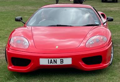 UK Number Plate 1 ANB on a 2003 RED Ferrari 360