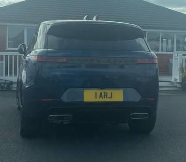 UK Number Plate 1 ARJ on a 2026 Blue Land Rover 5 Series