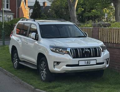 UK Number Plate 1 AU on a 2023 White Toyota Land Cruiser