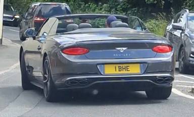 UK Number Plate 1 BHE on a 2025 Grey Bentley