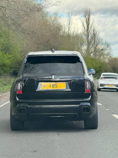 UK Number Plate 1 BS on a 2024 Black Rolls Royce Cullinan Black Badge Auto
