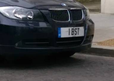 UK Number Plate 1 BST on a 2006 Blue BMW 3 Series