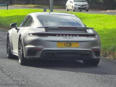 UK Number Plate 1 CB on a 2022 Silver Porsche 911 Turbo S S-A