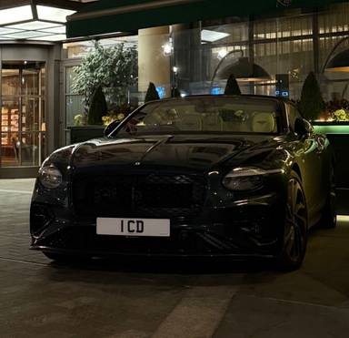 UK Number Plate 1 CD on a 2025 Green Bentley Continental Gtc Speed Hybrid A