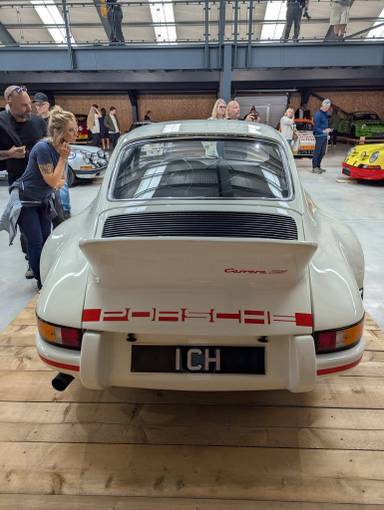 UK Number Plate 1 CH on a 1973 White Porsche 911