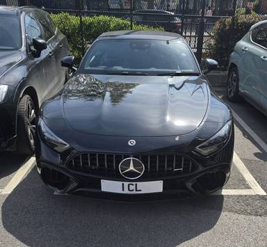 UK Number Plate 1 CL on a 2023 Black Mercedes-Benz Amg Sl 55 4matic+ Premium + A