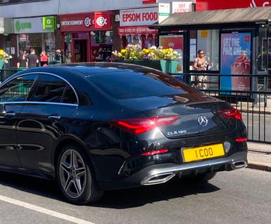 UK Number Plate 1 COO on a 2024 Black Mercedes-Benz Cla 180 Amg Ln Executve Mhev A