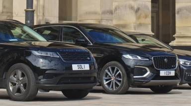 UK Number Plate 1 COV on a 2022 Black Jaguar F-Pace R-Dynamic Se Phev Awd A