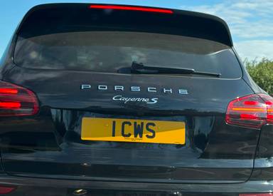 UK Number Plate 1 CWS on a 2017 Black Porsche Cayenne