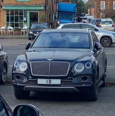 UK Number Plate 1 D on a 2016 Black Bentley Bentayga