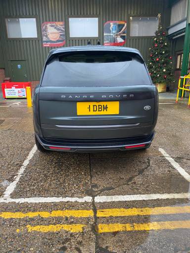 UK Number Plate 1 DBM on a 2023 Green Land Rover Range Rover Hse D Mhev Auto