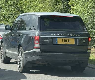 UK Number Plate 1 DCU on a 2014 Grey Land Rover Range Rover